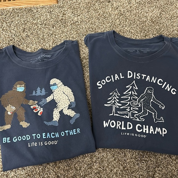 Life Is Good Other - Life is Good Men’s Short Sleeve Bigfoot Shirts Bundle Size Large